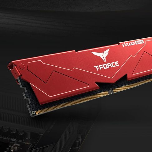 TEAMGROUP T-FORCE VULCAN DDR5 64 جيجابايت (2x32 جيجابايت) 6000 ميجاهرتز (PC5-48000) CL38 Intel XMP 3.0 وAMD Expo وحدة ذاكرة سطح المكتب المتوافقة رام أحمر FLRD564G6000HC38ADC01 in Kuwait
