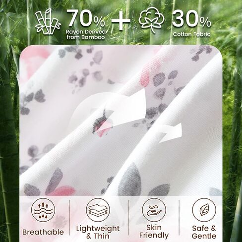PHF 70% Rayon Derived from Bamboo and 30% Cotton Baby Sleep Sacks 0-6 Months, Baby Sleeping Bag 2-Way Zipper, 2 Pack 0.5 TOG Soft and Breathable Wearable Blanket for Baby Boys Small Size, Dinosaur in Kuwait