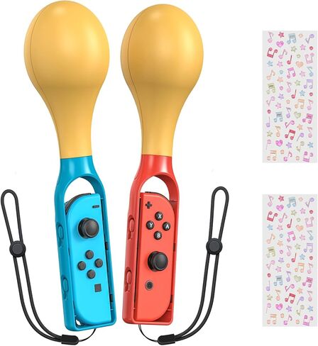 مقبض يد بمطرقة رملية لجهاز نينتندو سويتش/سويتش OLED، مقابض مقبض وحدة التحكم في الألعاب مع أشرطة معصم وملصقين لجهاز Switch Joycon، وSamba de Amigo Sport Game Accessories in Kuwait
