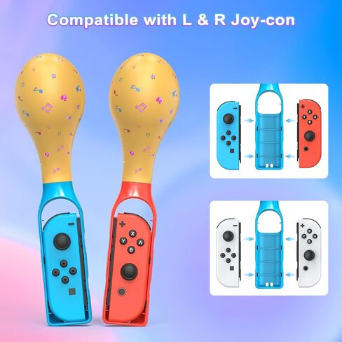 مقبض يد بمطرقة رملية لجهاز نينتندو سويتش/سويتش OLED، مقابض مقبض وحدة التحكم في الألعاب مع أشرطة معصم وملصقين لجهاز Switch Joycon، وSamba de Amigo Sport Game Accessories in Kuwait