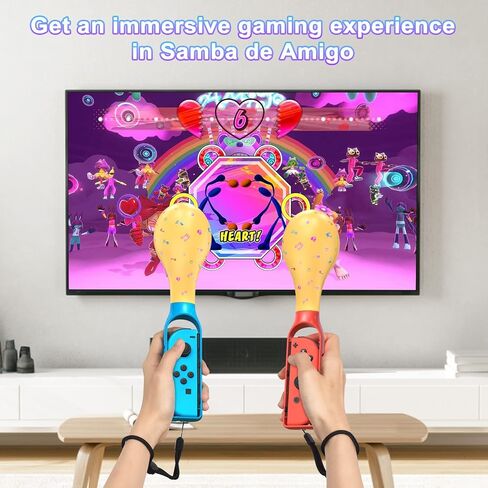 مقبض يد بمطرقة رملية لجهاز نينتندو سويتش/سويتش OLED، مقابض مقبض وحدة التحكم في الألعاب مع أشرطة معصم وملصقين لجهاز Switch Joycon، وSamba de Amigo Sport Game Accessories in Kuwait