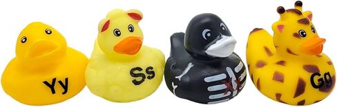 Complete 26 Letters Colorful Figure Alphabet Rubber Duckies (26 Pieces) Ducks Size: 2"- 2.5". in Saudi Arabia