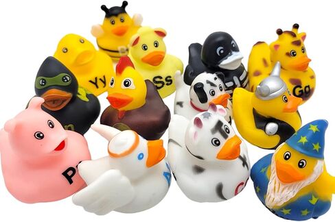 Complete 26 Letters Colorful Figure Alphabet Rubber Duckies (26 Pieces) Ducks Size: 2"- 2.5". in Saudi Arabia