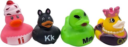 Complete 26 Letters Colorful Figure Alphabet Rubber Duckies (26 Pieces) Ducks Size: 2"- 2.5". in Saudi Arabia