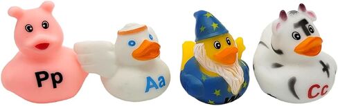Complete 26 Letters Colorful Figure Alphabet Rubber Duckies (26 Pieces) Ducks Size: 2"- 2.5". in Saudi Arabia