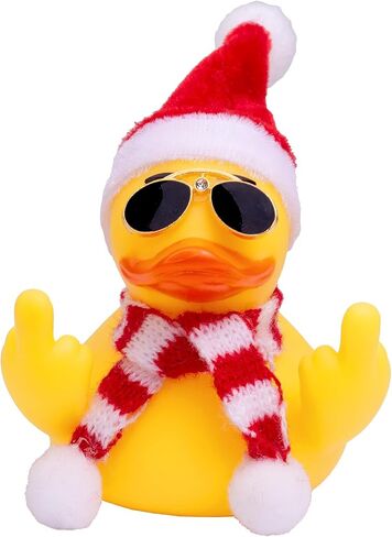 Christmas Yellow Rubber Duck Car Dashboard Decorations Duck Car Ornaments with Christmas Hat Scarf Sunglasses Cool Prop for Car Accessories in Saudi Arabia