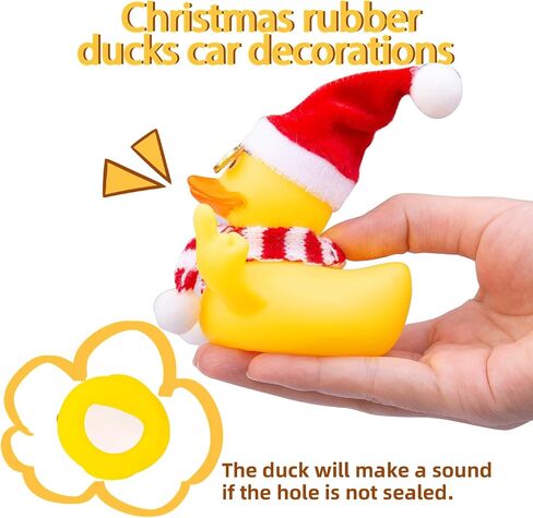 Christmas Yellow Rubber Duck Car Dashboard Decorations Duck Car Ornaments with Christmas Hat Scarf Sunglasses Cool Prop for Car Accessories in Saudi Arabia