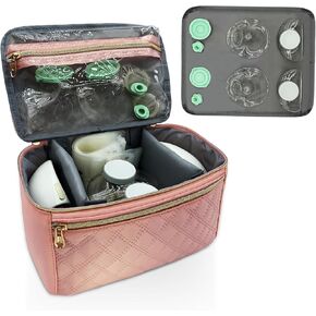 حقيبة مضخة الثدي يمكن ارتداؤها لمضخات Elvie و Medela - حقيبة حمل مضخة صغيرة الحجم ومناسبة للسفر مع حصيرة مقاومة للماء - مثالية للأمهات العاملات (أسود)