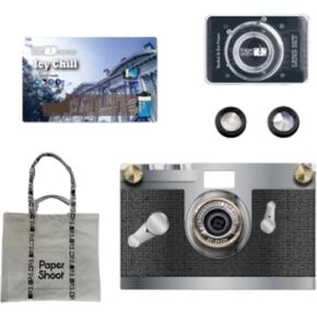 Paper Shoot Camera Accessory Bundle 3 - Tote Bag with Icy Chill Filter Card, 6 Prism & Radial Lenses, Old Classic Black Case - Perfect for Camera Protection and Enhanced Photography Effects