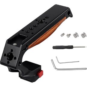 Quick Release Top Handle with Quick Release Slider, Ergonomic Design, Lightweight Handle Grip with Cold Shoes with Safety Pins, Universal Top Handle Compatible with SmallRig Camera Cage Video Rig