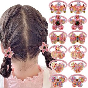 6 Pairs Toddler Hair Ties for Girls,Colorful Cartoon Ponytail Holders Hair Elastics,Soft Hair Ties No Damage Hair Bands,Cute Hair Ties Hair Accessories for Girls Infants Toddlers Kids Teens