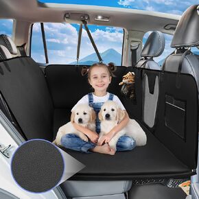 Dog Car Seat Cover for Back Seat - Back Seat Extender for Dogs with Hard Bottom Holds 400 lbs, Waterproof Car Seat Protector for Dogs with Mesh Window, Dog Hammock for Car, SUV, Truck
