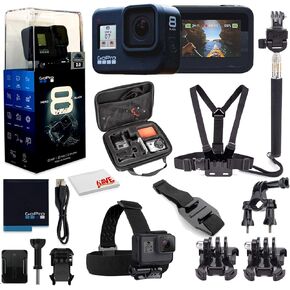 GoPro HERO8 Black Digital Action Camera - Waterproof, Touch Screen, 4K UHD Video, 12MP Photos, Live Streaming, Stabilization - with Mega Accessory Kit - All You Need Bundle