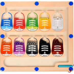 Magnetic Puzzle Magnetic Color Maze, Fine Motor Skills，Learn Counting Puzzle Activity Boards for Toddlers and Children Boys and Girls Preschool 3+ Kids, Maze Board Game Puzzle Toys (Train)