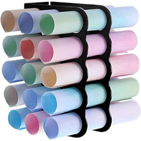 15-Holes Vinyl Storage Rack Acrylic Storage Organizer Multiple Large Holes Display Stand for Vinyl Rolls and More (12 Inch x 7.8 Inch, Aperture 2 Inch) (White)
