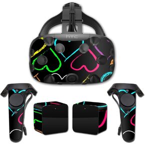 MightySkins Skin Compatible with HTC Vive Full Coverage - Hearts | Protective, Durable, and Unique Vinyl Decal wrap Cover | Easy to Apply, Remove, and Change Styles | Made in The USA