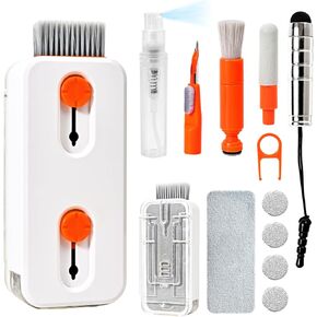 Keyboard Cleaner Laptop Cleaning Kit, Keyboard Cleaning Kit with Retractable Keyboard Brush and Multi-Function Cleaning Pen for MacBook iPad iPhone, Tablet, PC, Camera Lens, Phone, PC Monitor