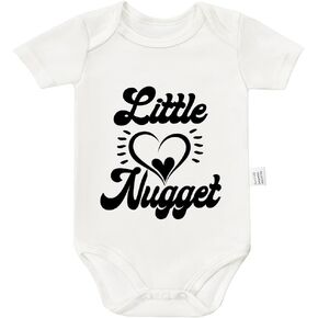 Little Nugget Bodysuit, Infant Newborn Cotton Love Romper Short Sleeve Jumpsuit Outfits 0-24 Months