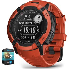 Garmin 010-02805-14 Instinct 2X Solar Rugged GPS Smartwatch Whitestone Bundle with 2 YR CPS Enhanced Protection Pack