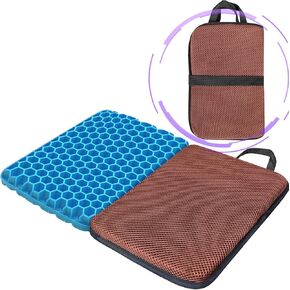 masteymoh Small Foldable Seat Cushion 1-Inch Thick, Portable Gel Seat Cushion for Pressure Relief, Light Portable seat Cushion for Travel seat Cushion, Foldable for Easier Storage (Coffee)