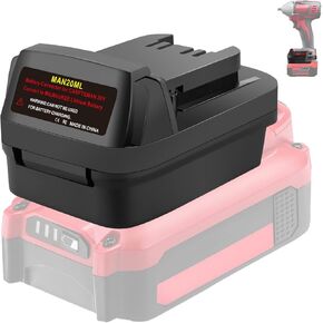 Adapter Only Fits for DeWalt 20V MAX XR Cordless Tools Compatible with Craftsman V20 New 20v Lithium Batteries -, Black