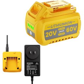 DCB609 9.0Ah 20V/60V Battery Replacement for Dewalt 20V/60V Max Battery and Charger Compatible with DCB609 DCB606 DCB612 DCB206 DCB205 DCB204 DCB203 DCB201 Lithium Battery