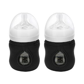Beautyflier 4oz Glass Baby Bottle Sleeve Covers, Reusable 4oz Baby Bottle Insulator, Heat/Cold Retention Moisture Neoprene Holder for 4 oz Philips Avent Glass Natural Baby Bottle (Black, 2PCS)