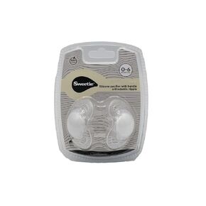 SWEETIE TRITAN ORTHODENTIC Pacifier Silicone Nipple 2PCS 0-6 M (0-6 Months, White)