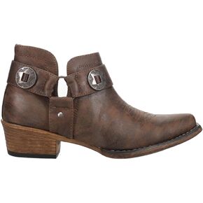 ROPER Womens Ava Harness Snip Toe Casual Boots Ankle Low Heel 1-2" - Brown