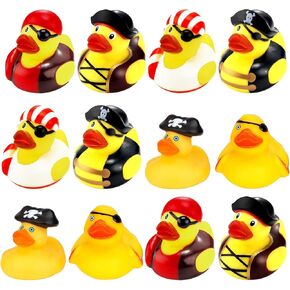 12PCS Pirate Rubber Ducks with 6 Styles,Mini Rubber Ducks,Rubber Ducks for Cruise Ships,Jeep Ducks for Ducking Pirate Bath Toys