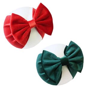 Christmas Red Velvet Baby Headbands green Bow Baby Girl Bows Handmade Baby Girl Bows Soft Hairbands Big Bows for Baby Girls Wide Head Wrap Hair Accessories