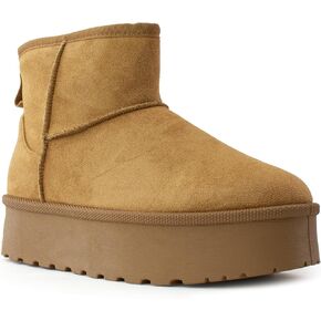 RF ROOM OF FASHION Women's Classic Short Shaft Platform Faux Fur Lined Boot
