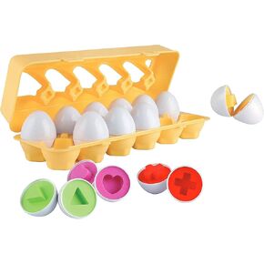 Shape Sorter Eggs 12 Piece playset Designed for Children Ages 12+ Months,Multi
