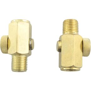 RLECS 2PCS Pneumatic Speed Regulators 1/4inch In Line Air Flow Regulators NPT Male to Female Pneumatic Brass Valves Air Compressor Tools For Connecting Threaded Pipe Hose
