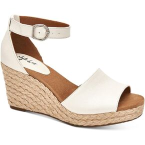 Style & Co. Womens Seleeney Faux Leather Wedge Sandals White 12 Medium (B,M)