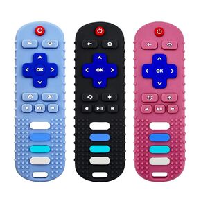 Silicone Baby Teething Toys,TV Remote Teethers for 18 Months Babies, Remote Control Shape Teethers for Babies Chew Toys,BPA Free