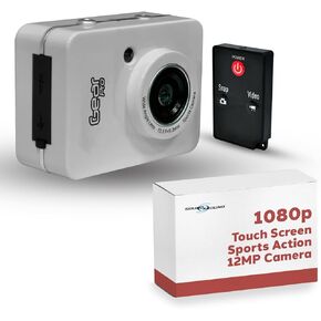 Pyle Gear Pro Sports Action Camera - 1080P Full HD Waterproof Camcorder, 12MP Camera, 2.4" Touch Screen, USB & HDMI Ports, with Remote Control, 1500mAh Lithium Battery, Mounting Accessories (Silver)