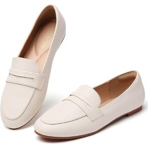 Tilocow Women's Loafers Penny Loafers for Women Comfortable Round Toe Flats Fashion Work Dressy Shoes
