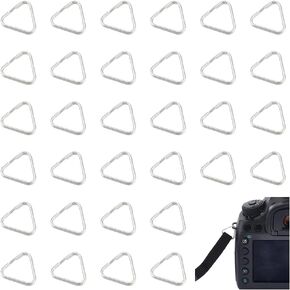 UNICRAFTALE 62Pcs Lug Ring Camera Strap Triangle Split Ring Hook Adjuster Triangle Buckles Stainless Steel Adjuster Triangle Double Buckles Fit For Top Drilled Beads DIY Webbing Strapping Bags