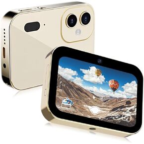 4K Digital Camera, 3in Touchscreen Kids Camera for Photography, 64MP MP3 Player Vlogging Camera, Auto Focus 16X Zoom Compact Point and Shoot Cameras for Kids Boys Girls (Gold)