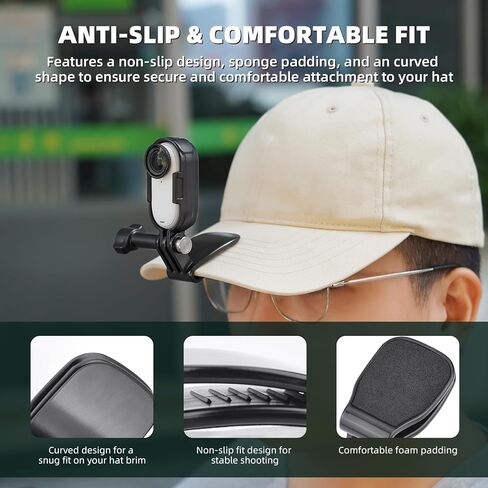 حامل بمشبك قبعة بيسبول لـ Insta360 GO 3/3S (مع حامل GO 3/3S أفقي ورأسي)، حامل بمشبك لغطاء الكاميرا لـ DJI Action 5 Pro/4/3، متوافق مع ملحقات Gopro/Insta360 Ace Pro in Kuwait