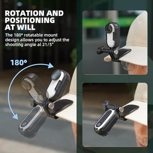 حامل بمشبك قبعة بيسبول لـ Insta360 GO 3/3S (مع حامل GO 3/3S أفقي ورأسي)، حامل بمشبك لغطاء الكاميرا لـ DJI Action 5 Pro/4/3، متوافق مع ملحقات Gopro/Insta360 Ace Pro in Kuwait