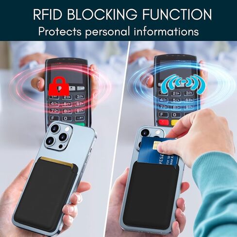 حامل بطاقة MagSafe من الجلد لهاتف iPhone 15 وسلسلة iPhone 14/13/12 Pro التي تدعم MagSafe - محفظة أنيقة مع حماية RFID. (وارتفع الذهب) in Saudi Arabia
