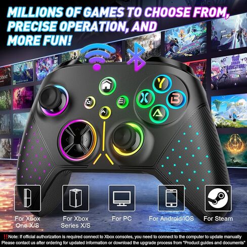【استبدال وحدة تحكم لاسلكية مطورة لوحدة تحكم Xbox مع إضاءة RGB بـ 8 ألوان لأجهزة Xbox One، وXbox Series X|S، وXbox One S|X Gampad مع ضوء RGB/Marco/Turbo in Kuwait