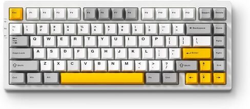G75 Pro Wireless Mechanical Keyboard, 75% Layout, Gasket Mounted, 5 Layers Dampening,RGB Backlit, 2.4GHz/BT/Wired Tri-Mode, Hot Swappable (Grey, Matcha Latte) in Saudi Arabia