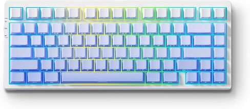 G75 Pro Wireless Mechanical Keyboard, 75% Layout, Gasket Mounted, 5 Layers Dampening,RGB Backlit, 2.4GHz/BT/Wired Tri-Mode, Hot Swappable (Grey, Matcha Latte) in Kuwait