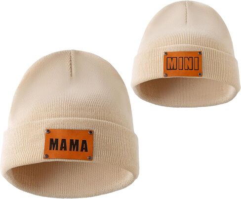 Jastore 2 PCS Parent-Child Beanie Hat Mother & Baby Daughter Son Soft Beanie Cap Kids Winter Warm Knit Hat in Saudi Arabia