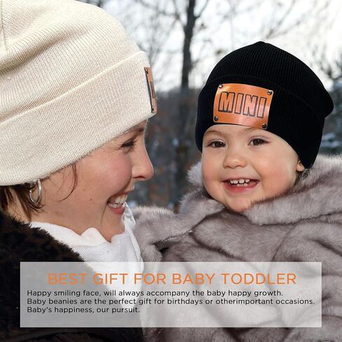 Jastore 2 PCS Parent-Child Beanie Hat Mother & Baby Daughter Son Soft Beanie Cap Kids Winter Warm Knit Hat in Saudi Arabia
