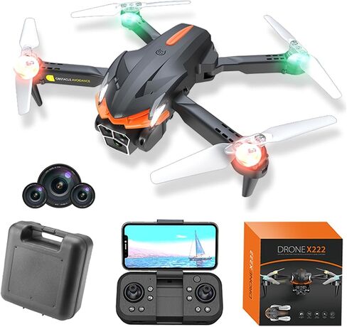 ZX X213 Mini Drone with Camera, 1080P HD FPV Foldable Drone with Carrying Bag, 3 Batteries for 35 Min Flight Time, 150°Electrical Control Lens, One Key Take Off/Land, Altitude Hold, 3 Speeds, Toys Gifts for Kids, Adults, Beginner in Saudi Arabia