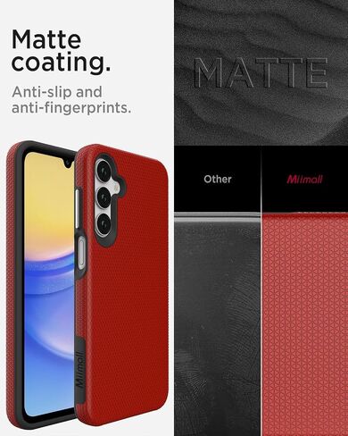 حافظة Miimall متينة لهاتف Samsung Galaxy A55 5G حافظة نحيفة، [حماية مزدوجة] [مقاومة للسقوط العسكري بطول 10 أقدام] حافظة هاتف مضادة للانزلاق ومضادة للخدش ومضادة للصدمات لكامل الجسم لهاتف Samsung A55 5G، أسود in Saudi Arabia
